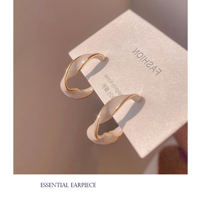 Khuyên tai hợp kim thiết kế hình học thời trang Hàn Quốc