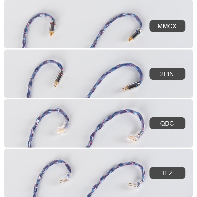 Dây Cáp Tai Nghe 8 Lõi Đồng Mạ Bạc