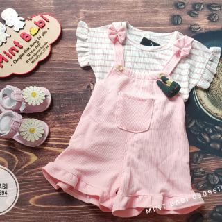 Váy cherry + set yếm cho bé