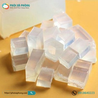 Combo 1kg Phôi xà phòng Glycerin (0.5kg Trong suốt + 0.5Kg Trắng sữa)