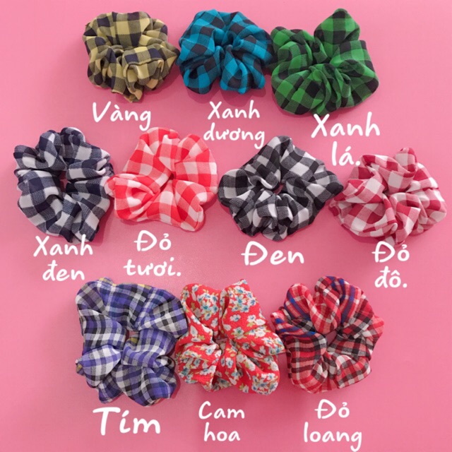 Cột tóc vải caro hàng đẹp. ☘️☘️☘️