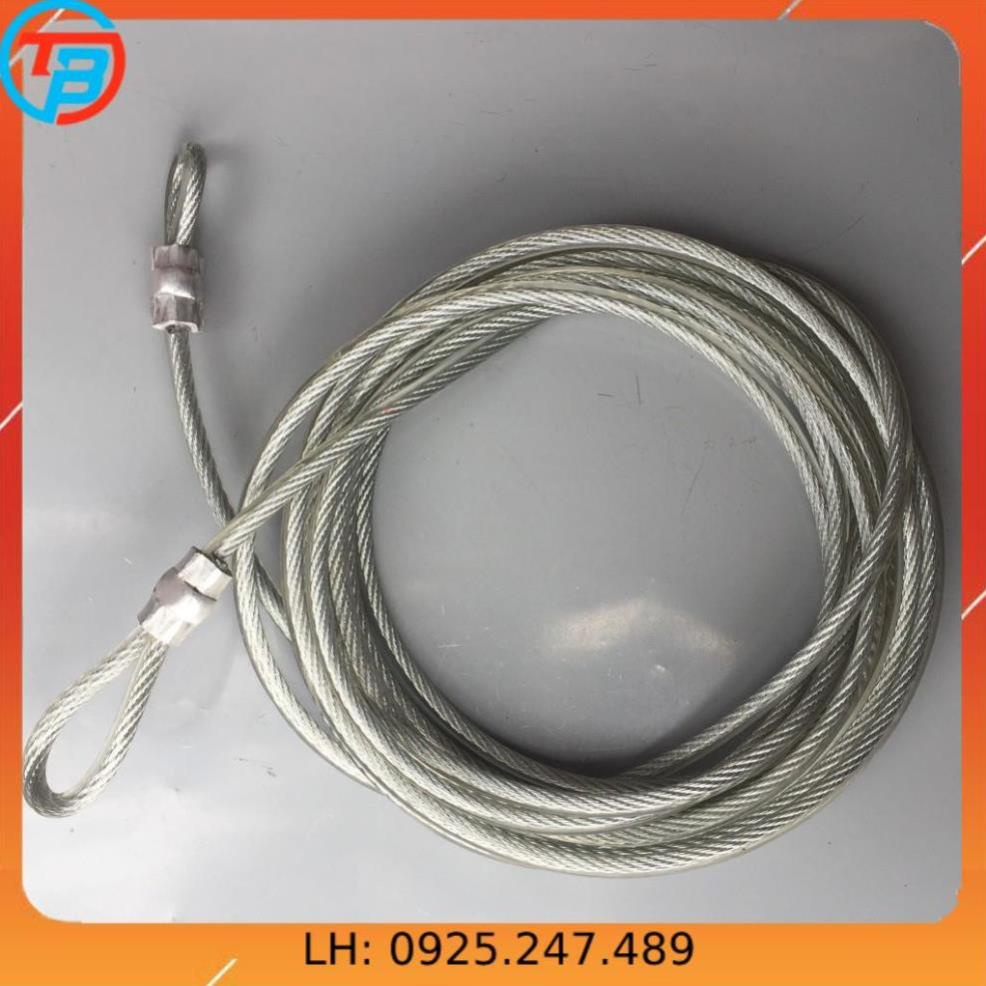 Dây cáp khóa xe bọc nhựa phi 8 dài 20m