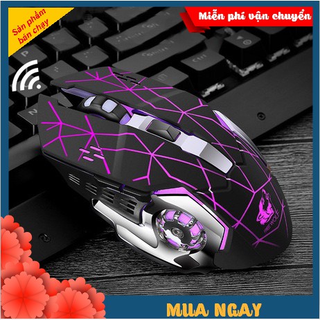 Chuột Không Dây Gaming Wolf X8 LED 7 Màu RGB, Pin Có Thể Sạc Dùng Cực Lâu, Chuột Chơi Game Không Dây | WebRaoVat - webraovat.net.vn