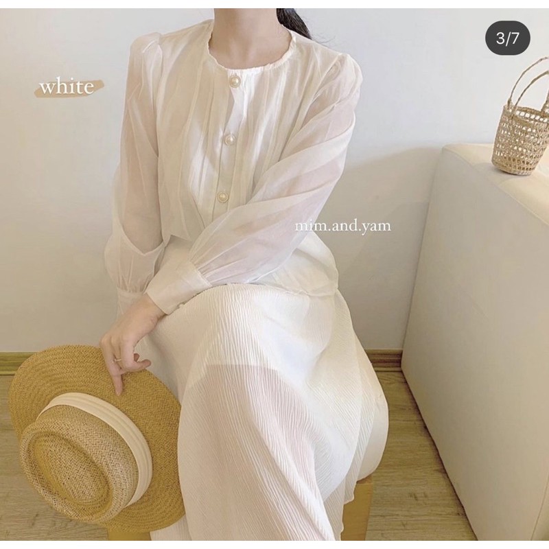 Moony Top 3 màu & Chân váy voan xếp ly