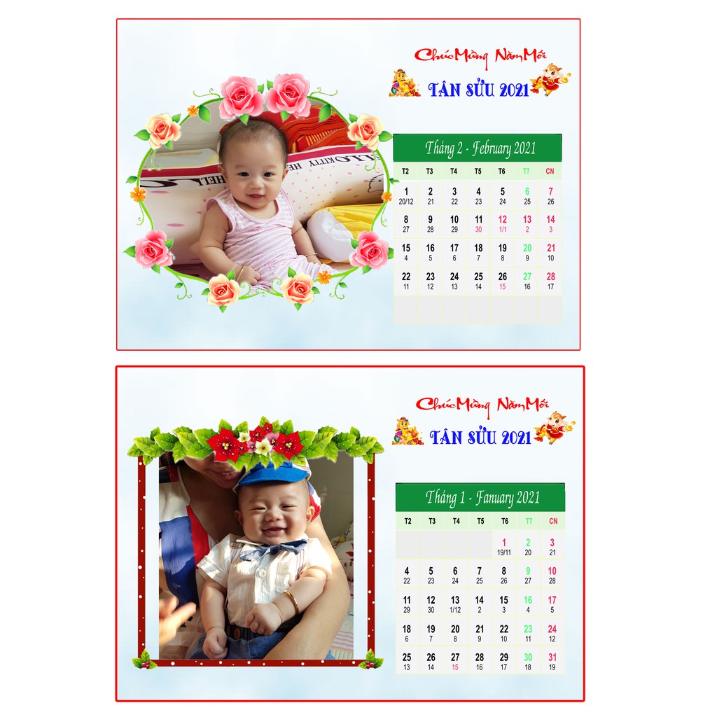 lịch để bàn in hình theo yêu cầu 13 tờ