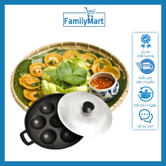 Khuôn đổ bánh khọt, khuôn bánh khọt FAMILY MART MINI chống dính 7 lỗ Thái Sơn