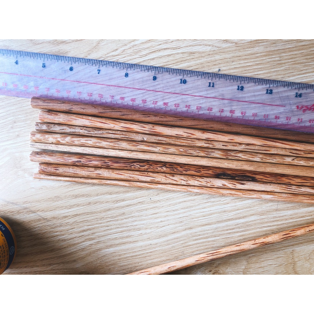 Đũa chiên xào gỗ dừa tự nhiên, không độc hại / 01 đôi tròn ( dài 38 cm )