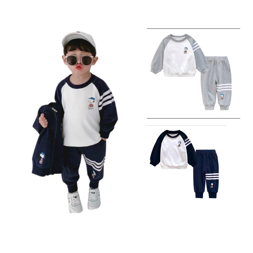 Bộ quần áo thu đông dài tay dáng thể thao 2022 - Quần áo bé trai từ 8-18kg