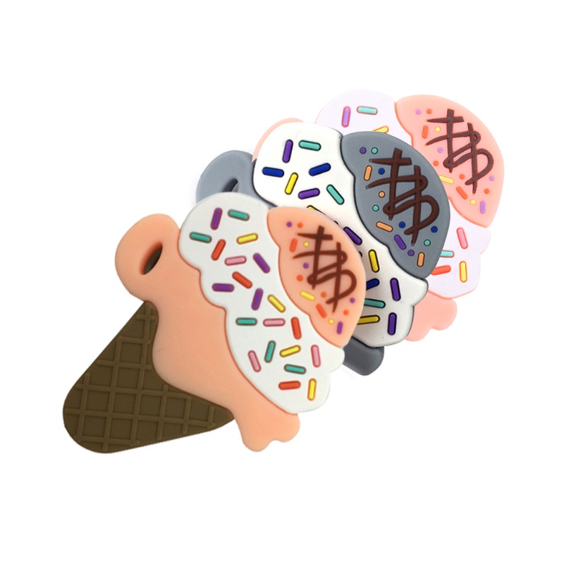 Đồ Chơi Ngậm Mọc Răng Giảm Đau Hình Cây Kem Bằng Silicon Dễ Thương Cho Bé Sơ Sinh