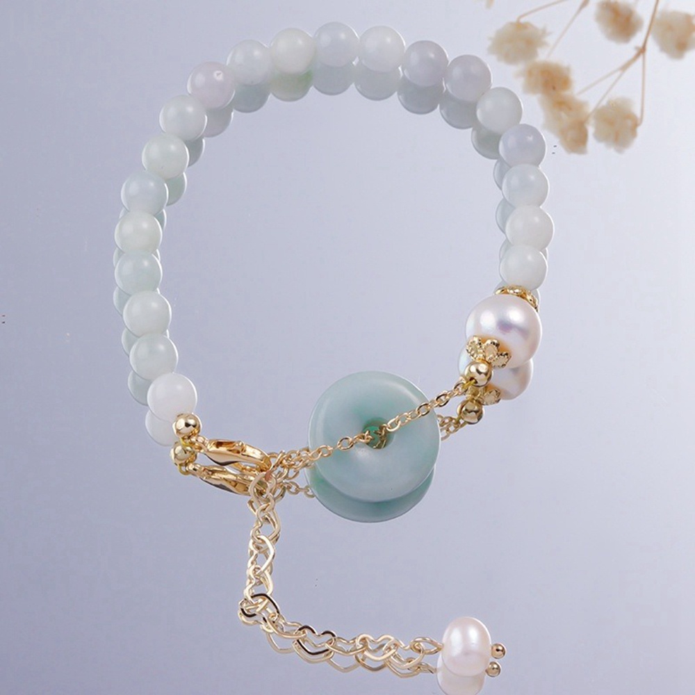 Vòng Đeo Tay Chuỗi Hạt Ngọc Trai Màu Xanh Dương Thời Trang Xinh Xắn Cho Nữ