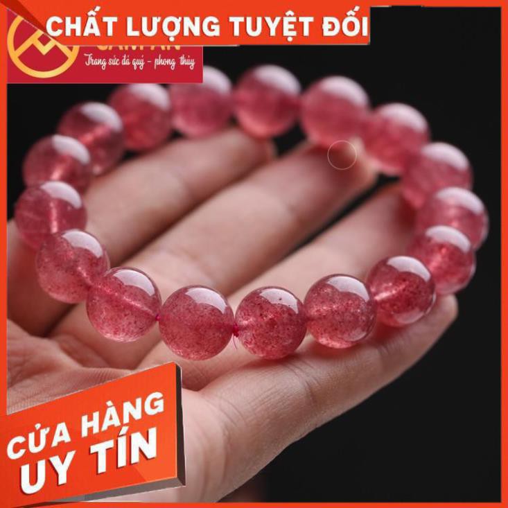 [VIP ] - Chuỗi Vòng Tay T.A Dâu Tây Hồng, Cầu Tài Lộc, Cầu May Mắn, Cầu Tình Duyên  - Cẩm An.