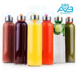 Bình Detox Thủy Tinh 300 | 500ml - Chai Đựng Nước Thủy Tinh Có Quai Xách