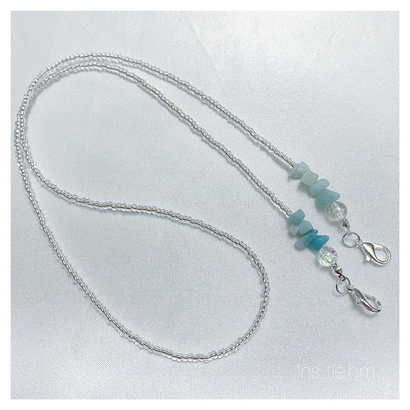 Dây đeo khẩu trang hạt đá sắc xanh ngọc Mask Straps