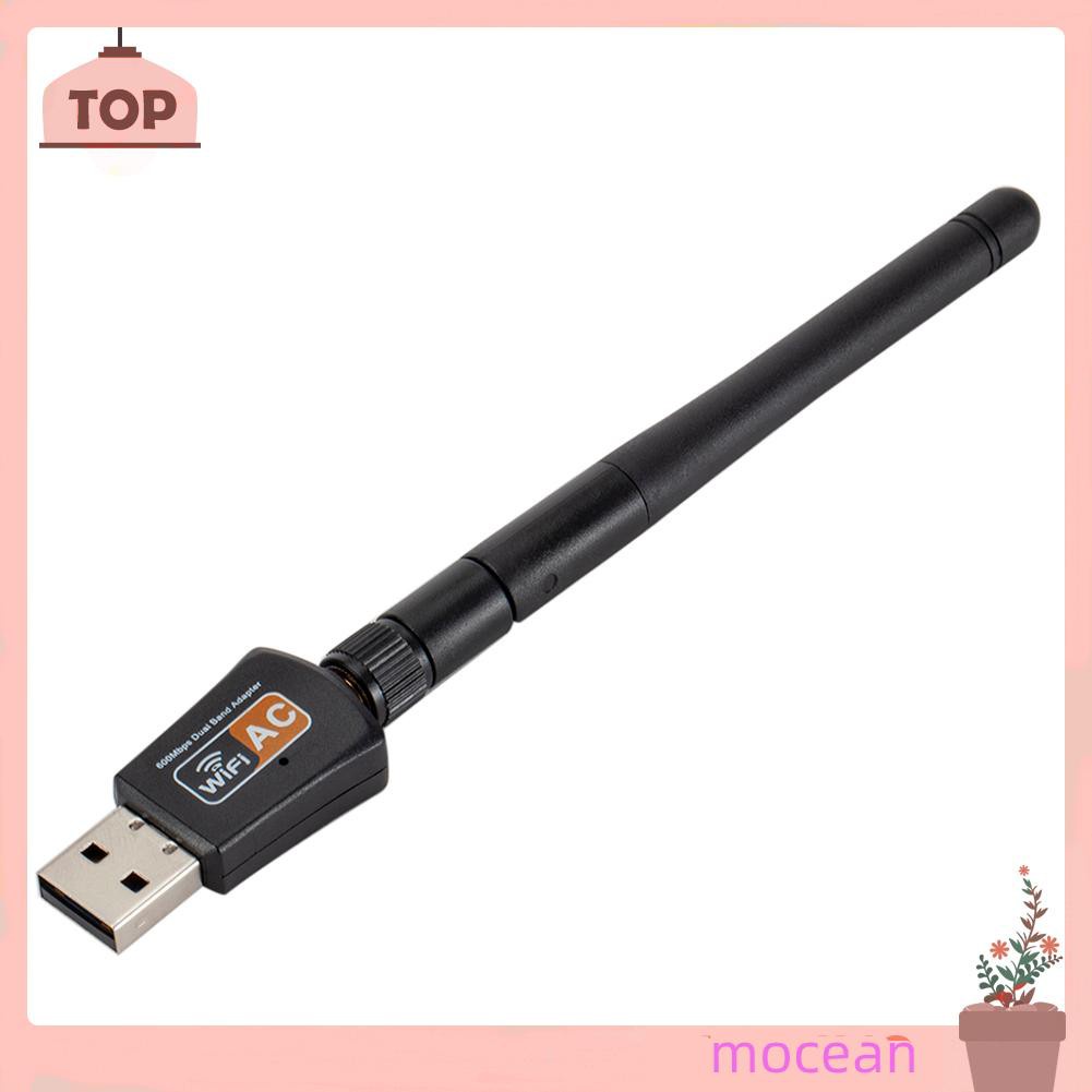 Mocean 2.4/5GHz USB WiFi Network Card 600Mbps 11AC Dual Band Wireless Receiver