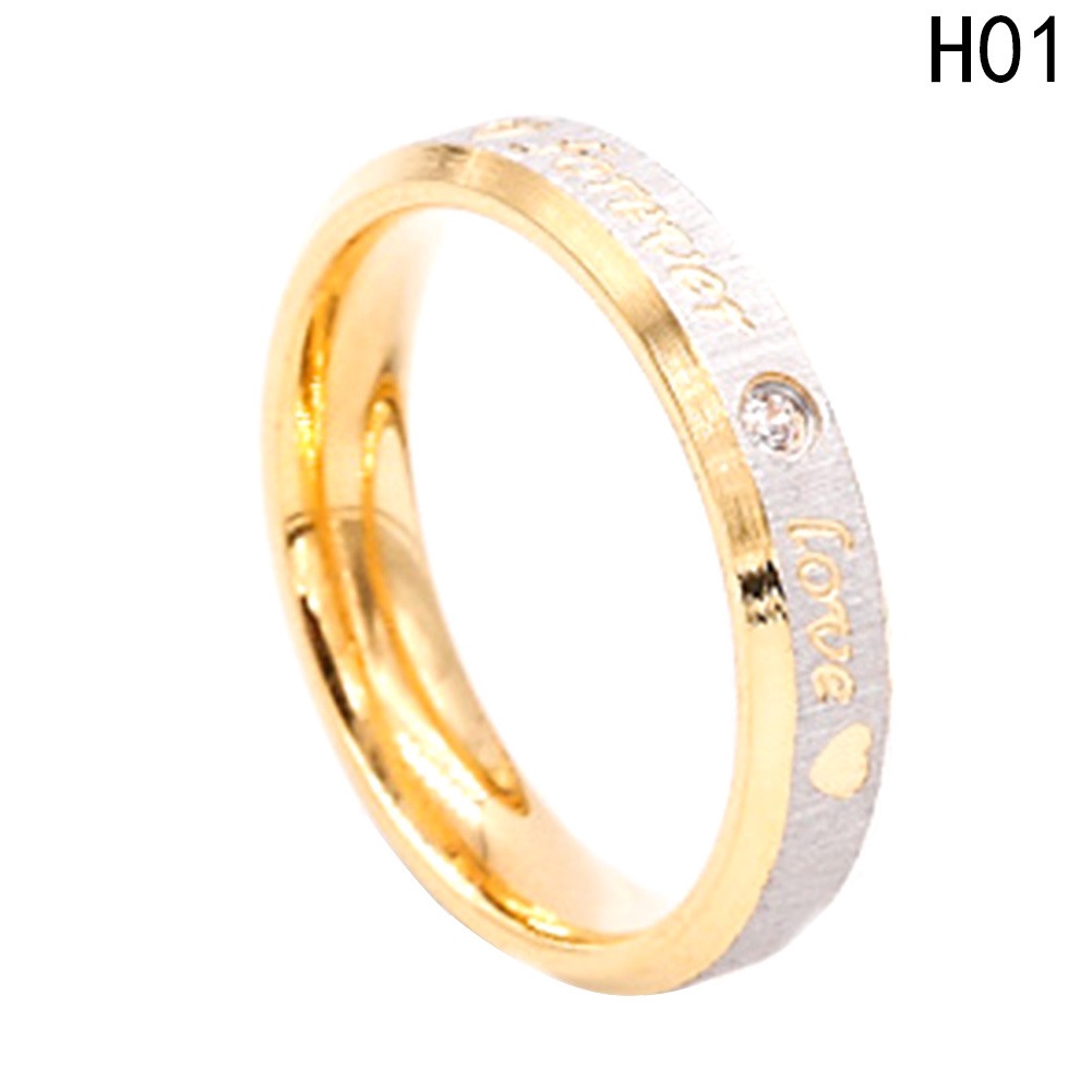 Nhẫn Đôi Mạ Vàng 18k Đính Kim Cương Nhân Tạo
