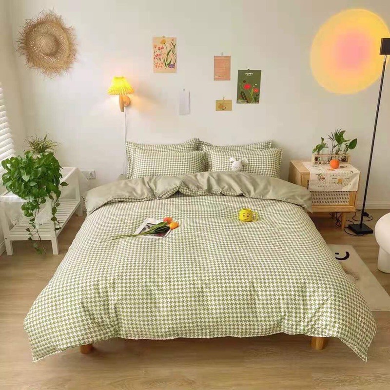 Bộ cotton poly kẻ ziczac