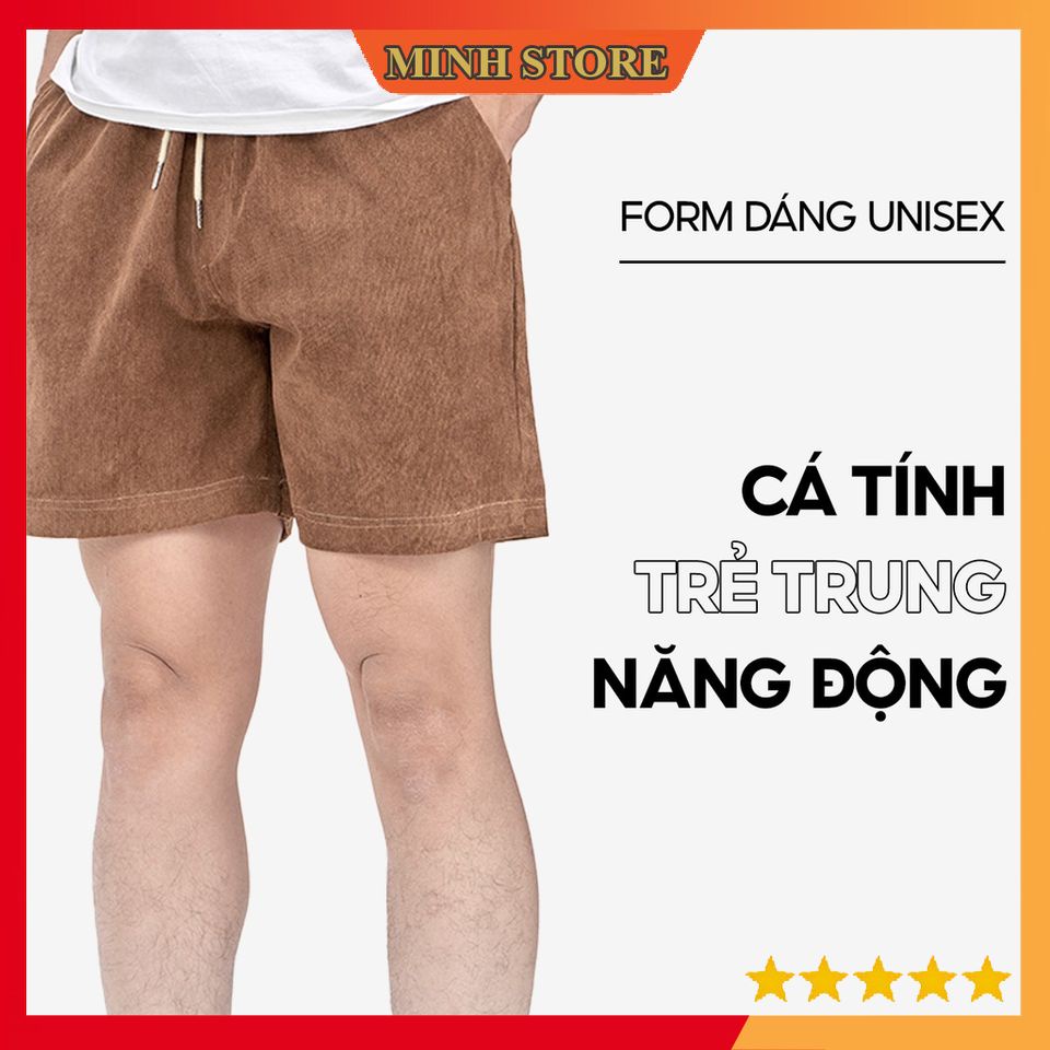 Quần đùi nam phong cách Hàn Quốc chất nhung co dãn, quần short nam thể thao thoáng mát QD06 - MS66