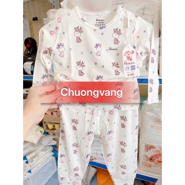 Avaler sợi tre cao cấp - Bộ dài tay cài vai cho bé trai, bé gái cho bé từ 6 tháng đến 4 tuổi