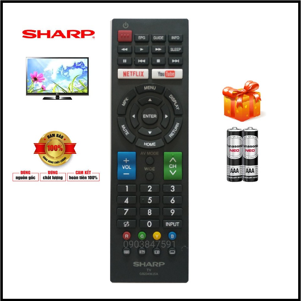 Điều khiển Ti Vi SHARP dòng SmartTV ( GB234WJSA )