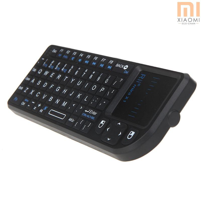 【shine】Rii® mini X1 Handheld 2.4G Wireless Keyboard Touchpad Mouse for PC Notebook Smart TV Black