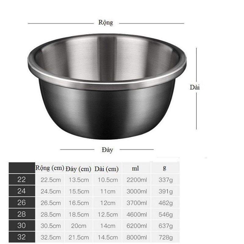 TÔ TRỘN BỘT,BÁT TRỘN ĐỒ ĂN LÀM BÁNH INOX HÀNG CHUẨN