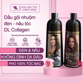 Dầu gội đen tóc, nâu tóc DL Collagen - phủ bac 100%, không dính da đầu