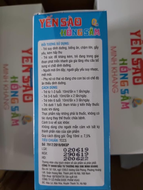 Yến sào hồng sâm-tăng cân, hấp thu tốt