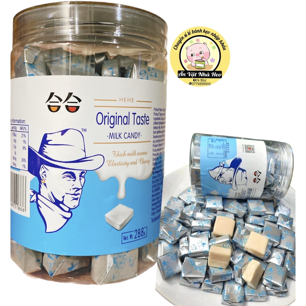 Một hủ kẹo sữa chua ông già 288g ( MÀU XANH VỊ SỮA CHUA NHẸ )