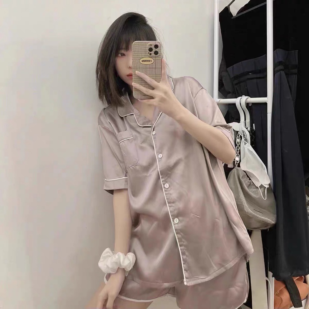 BỘ PIJAMA LỤA NGẮN TAY, MÁT MẺ CHO MÙA HÈ