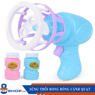 Súng Bắn Bong Bóng Xà Phòng 4 Nòng Có Quạt Dùng Pin