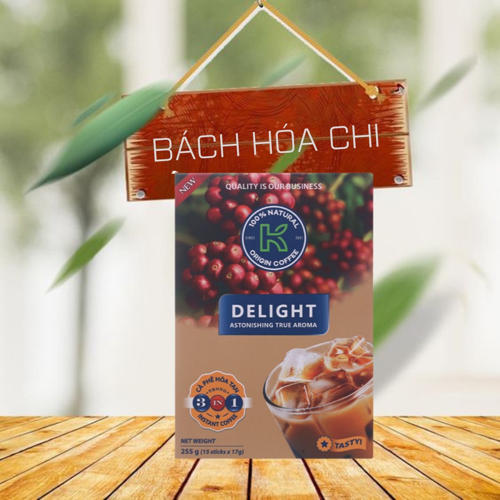 (15 gói) Cà phê hoà tan K Coffee Delight 3 in 1 255g