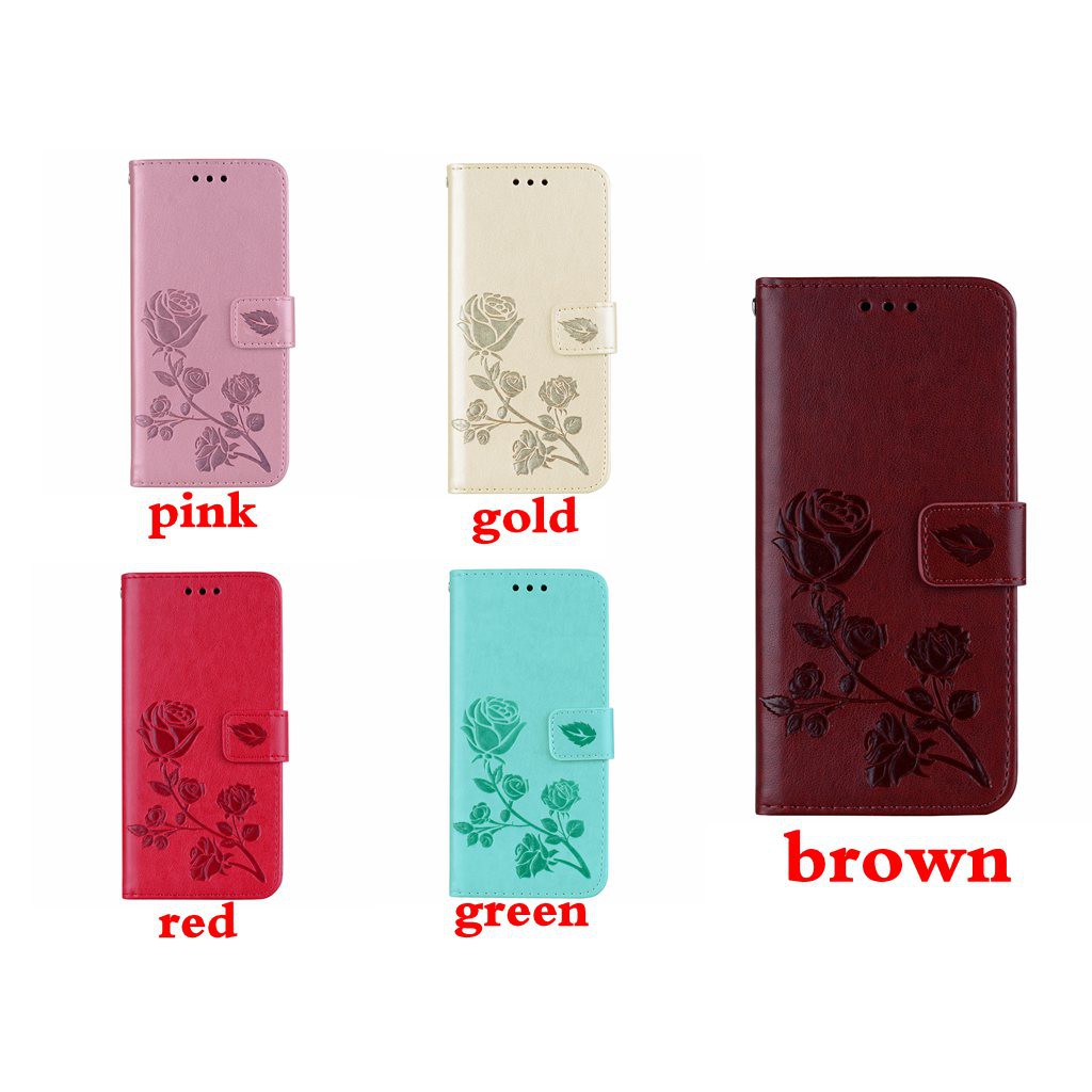 Bao da điện thoại dập nổi hình hoa hồng cho Huawei Nova 3i 3 e3