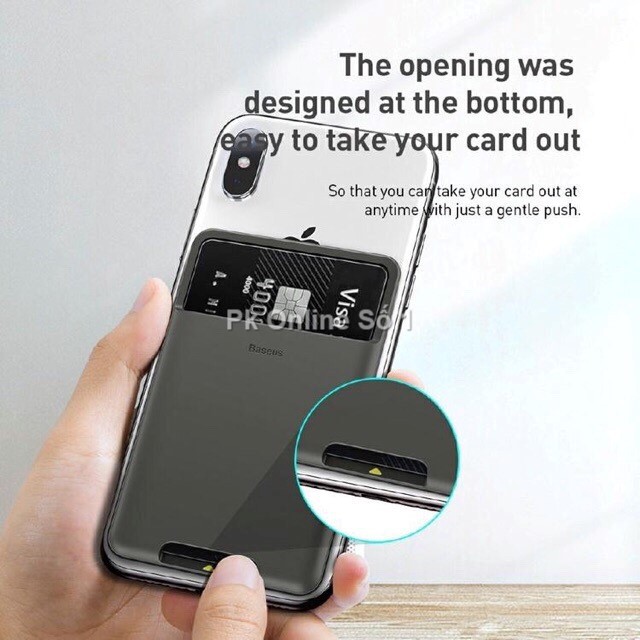 Case đựng thẻ siêu mỏng dùng gắn lưng điện thoại Baseus Back Stick Silicone Card Bag