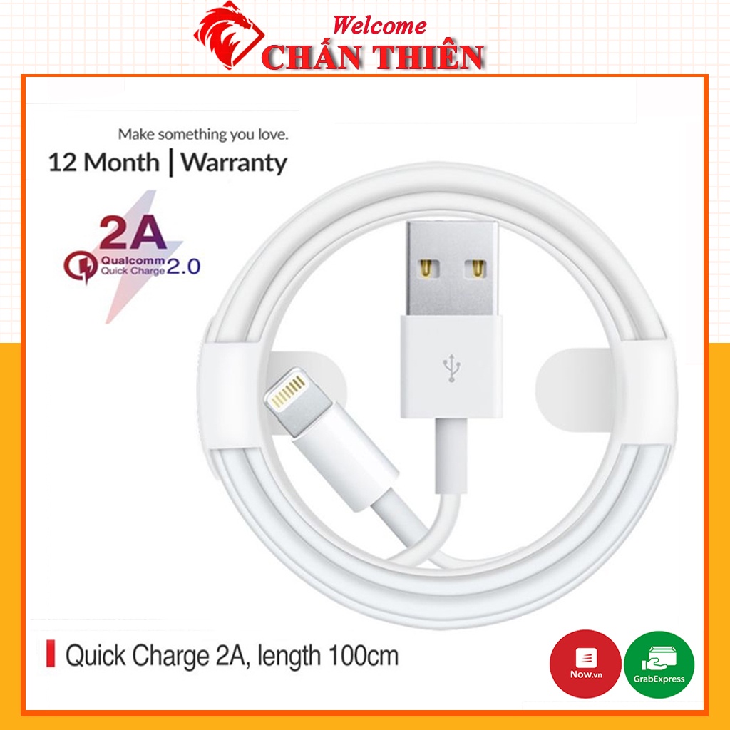 [Loại Tốt] Dây Cáp Sạc Lightning to USB hỗ trợ sạc ổn định nguồn 2A Phụ kiện chấn thiên