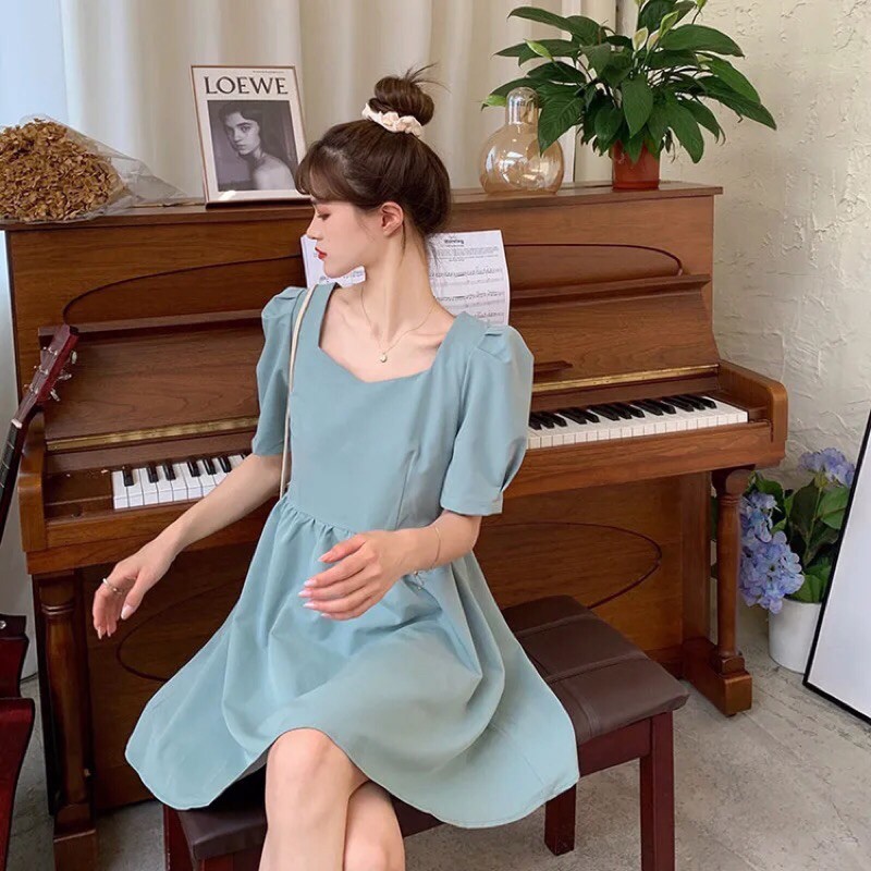 ĐẦM DÁNG XOÈ KHOÉT CỔ V, PHỐI DÂY PHA LÊ THẮT NƠ XINH XẮN TIỂU THƯ | BigBuy360 - bigbuy360.vn