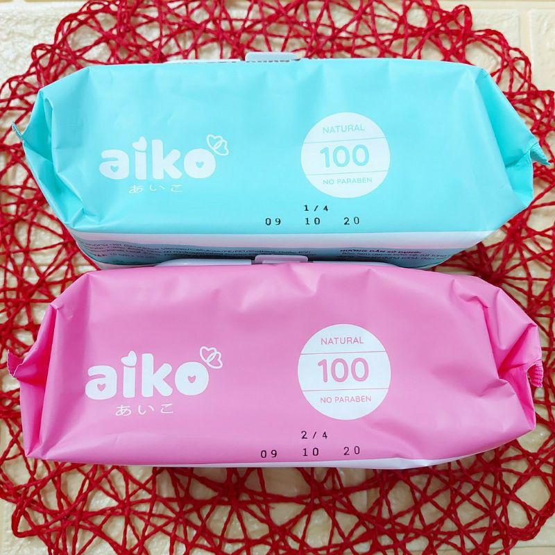 Khăn Ướt Cao Cấp AIKO Cho Bé 100 Tờ - Kháng Khuẩn- Không Mùi