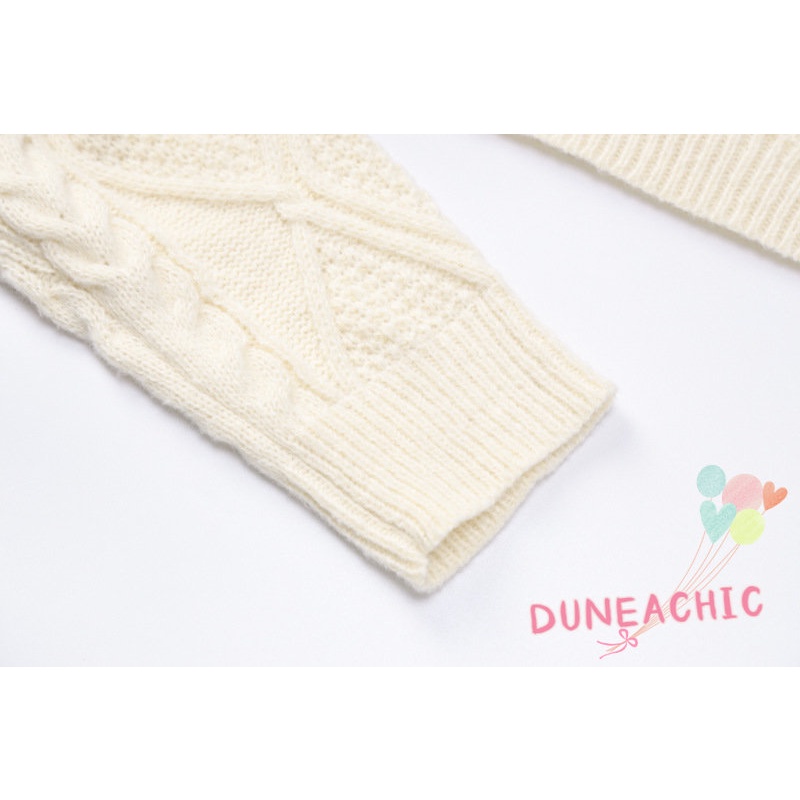 DUNEA Áo sweater dệt kim tay dài dáng rộng màu trơn thời trang dành cho nữ