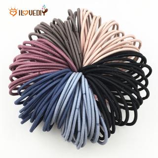 Set 100 Dây Buộc Tóc Co Giãn Nhiều Màu Sắc Xinh Xắn Cho Bé Gái
