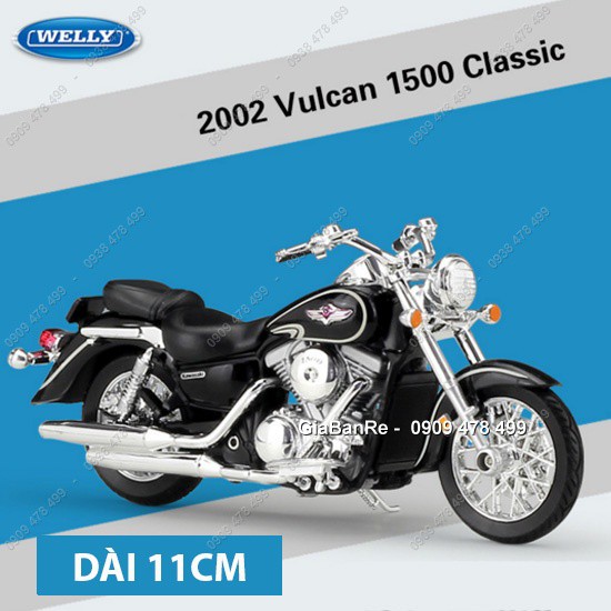 XE MÔ HÌNH MOTO KAWASAKI VULCAN 1500 CLASSIC  TỶ LỆ 1:18 - WELLY - ĐEN - 88351