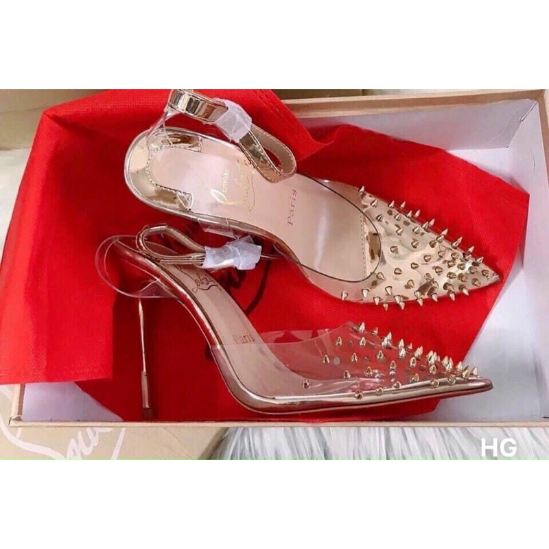 Giày cao gót mica mũi đinh