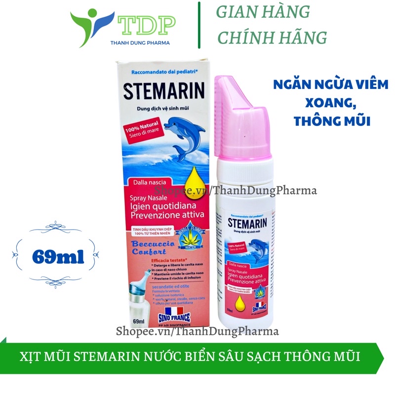 Xịt mũi Stemarin dung dịch vệ sinh mũi từ nước biển sâu và tinh dầu khuynh diệp