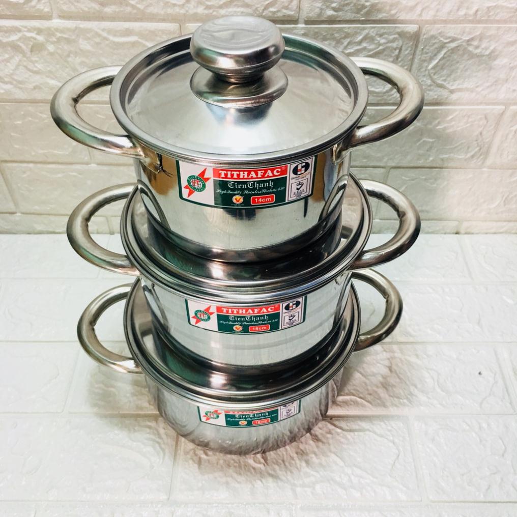 Nồi inox 430. Dùng được bếp từ. Size từ 14-16-18-20-22-24-26-28-30-32-34-36-38-40cm