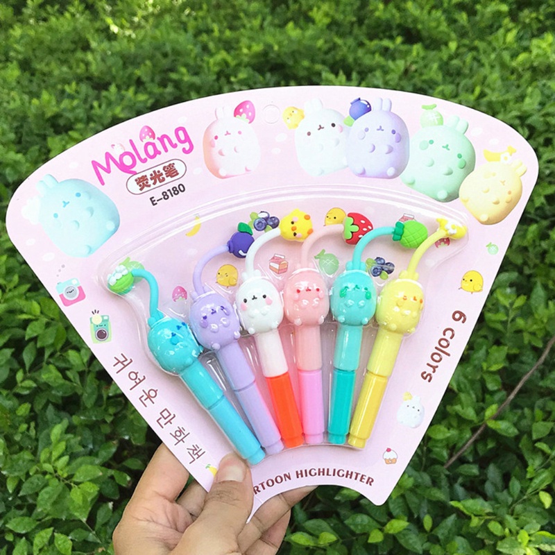 Set 6 bút đánh dấu hình thỏ dễ thương