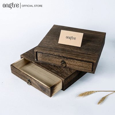 Hộp đựng trang sức ONGTRE hình vuông, hình chữ nhật mini bằng gỗ tiện ích, sang trọng