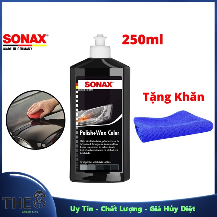 Kem Đánh Bóng Bảo Vệ Sơn Xe Đen Sonax Polish Wax 250ml 296141 Tặng Khăn ---Uy Tín - Chất Lượng - Giá Hủy Diệt