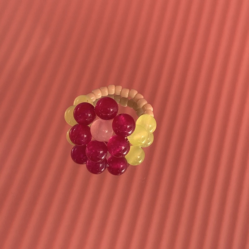 Nhẫn Đính Hạt Pha Lê Hình Hoa Phong Cách Vintage Thời Trang