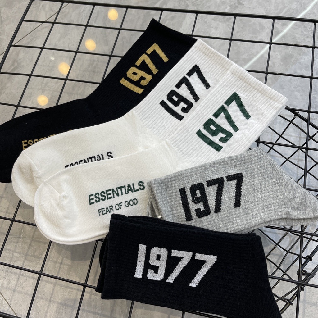 Vớ Thể Thao cotton Cổ Cao In Chữ 1977 Phong Cách Đường Phố Thời Trang Cho Nam Và Nữ