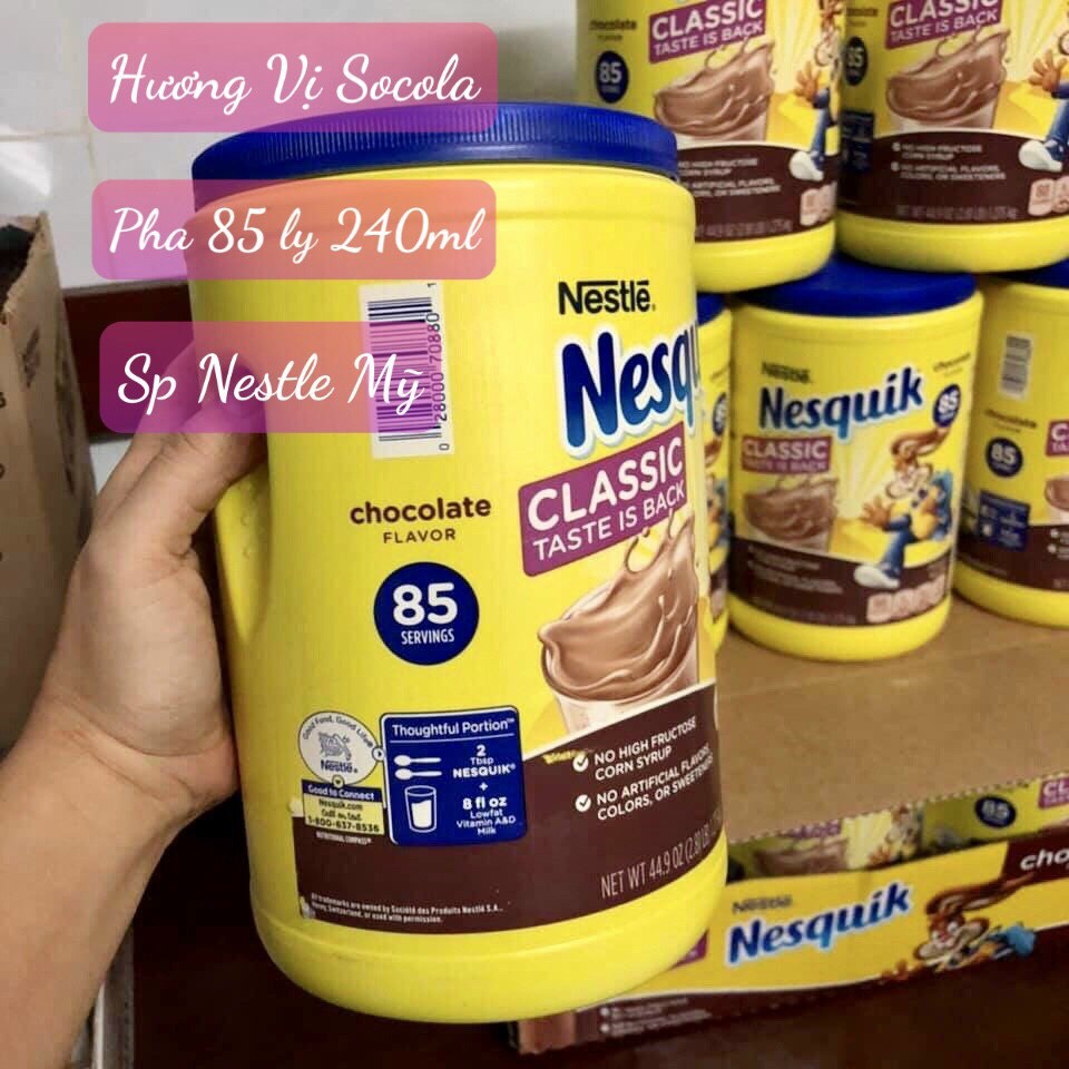 ❤️ [Quận 3] Bột sữa Cacao Socola Nestle Nesquik Chocolate 1.275kg Mỹ Ca cao thượng hạng [Date 8/2023]