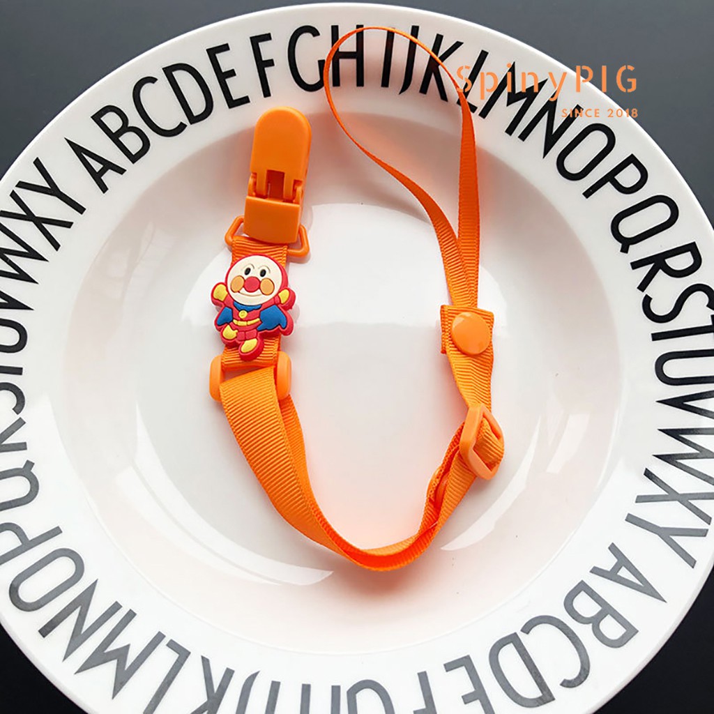 Dây đeo ti giả ngậm nướu an toàn cho bé chống rơi hoạ tiết hoạt hình 3D dễ thương