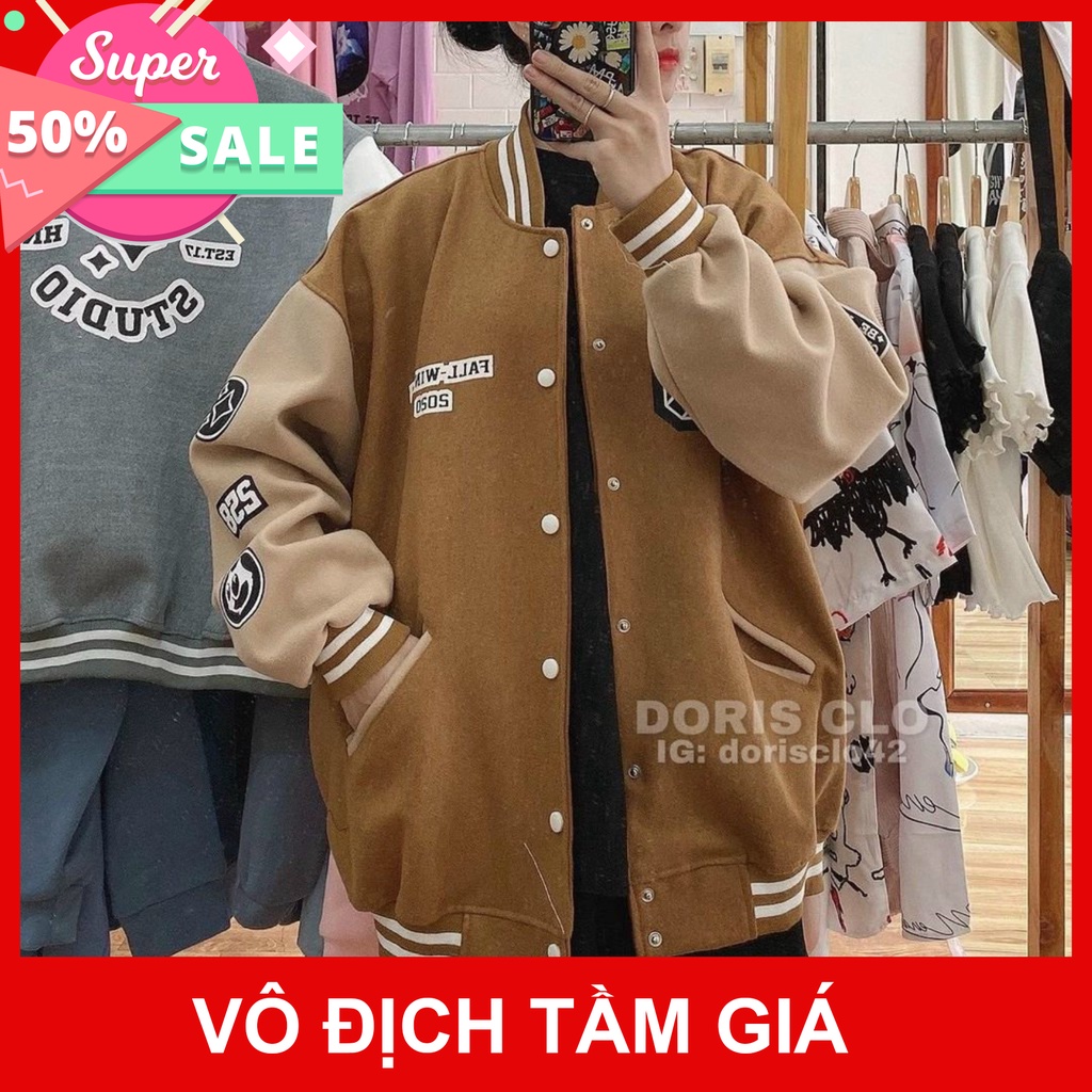Áo Khoác Bomber Bóng Chày Chất Nỉ Phối Viền Tay Cực Đẹp hoodie1996